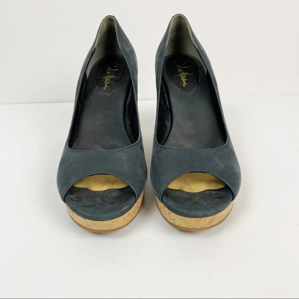 Cole Haan Nike Air Open Toe Suede Platform Sandals